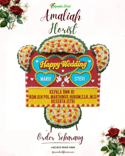 Karangan Papan Bunga Pernikahan di Mayak